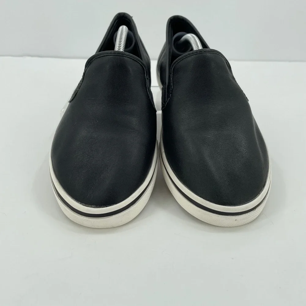 Lauren Ralph Lauren Women's‎ Janis-LG Black Leather Slip On Sneakers Shoes 7.5B